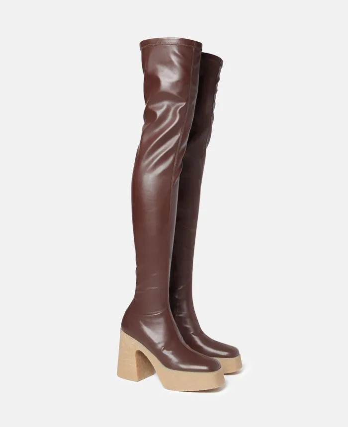 Stella McCartney Skyla Stretch OvertheKnee Boots Chocolate Brown Women Boots Stella McCartney Skyla Stretch OvertheKnee Boots Chocolate Brown Women Boots