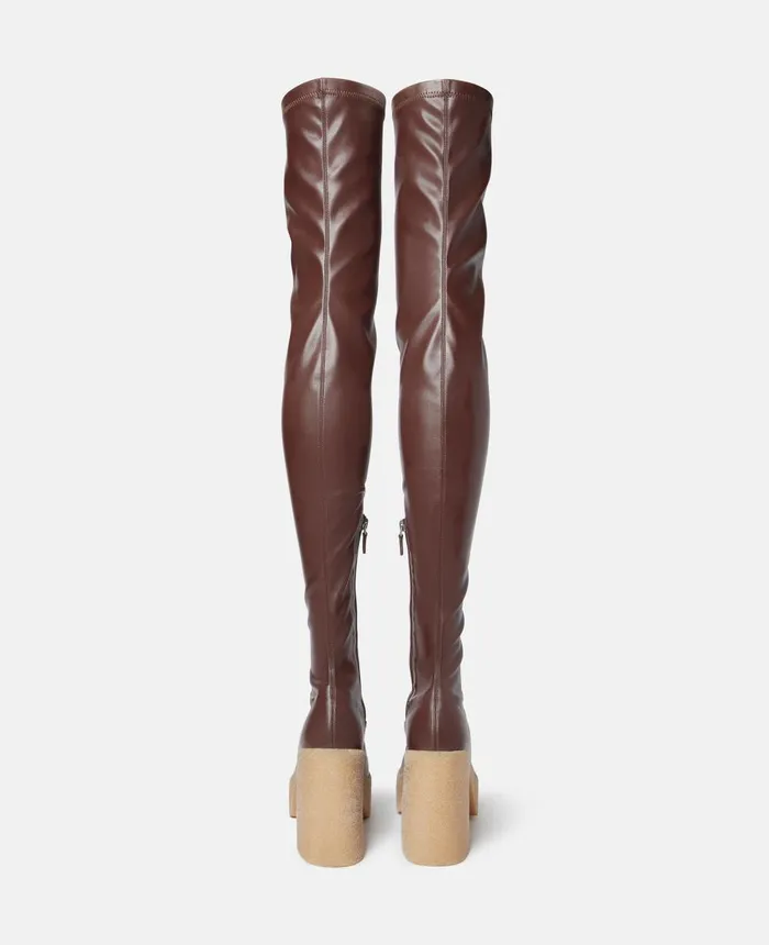 Stella McCartney Skyla Stretch OvertheKnee Boots Chocolate Brown Women Boots Stella McCartney Skyla Stretch OvertheKnee Boots Chocolate Brown Women Boots