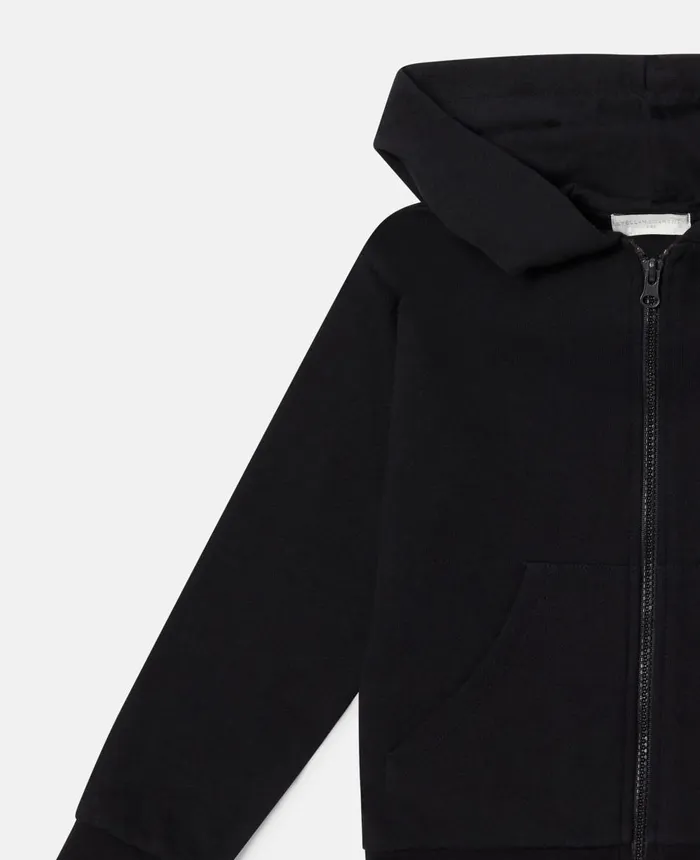 Stella McCartney SMC Logo Zip Hoodie Black Kids Sweaters and Cardigans