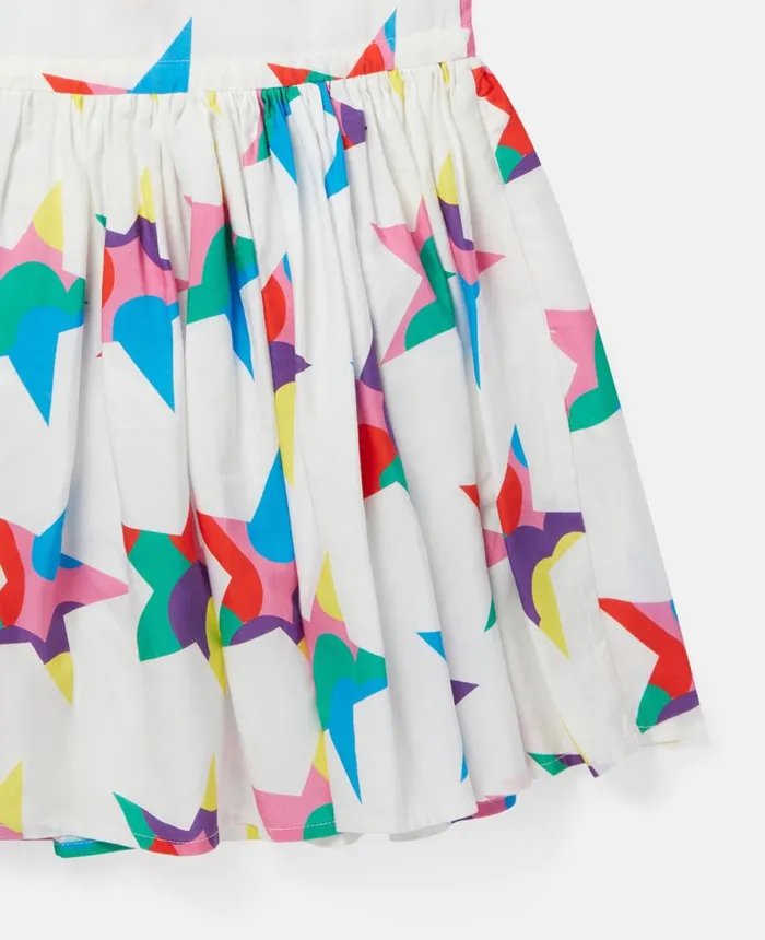 Stella McCartney Star Print Sleeveless Shirt Dress White Multicolour Kids Dresses and Jumpsuits Stella McCartney Star Print Sleeveless Shirt Dress White Multicolour Kids Dresses and Jumpsuits
