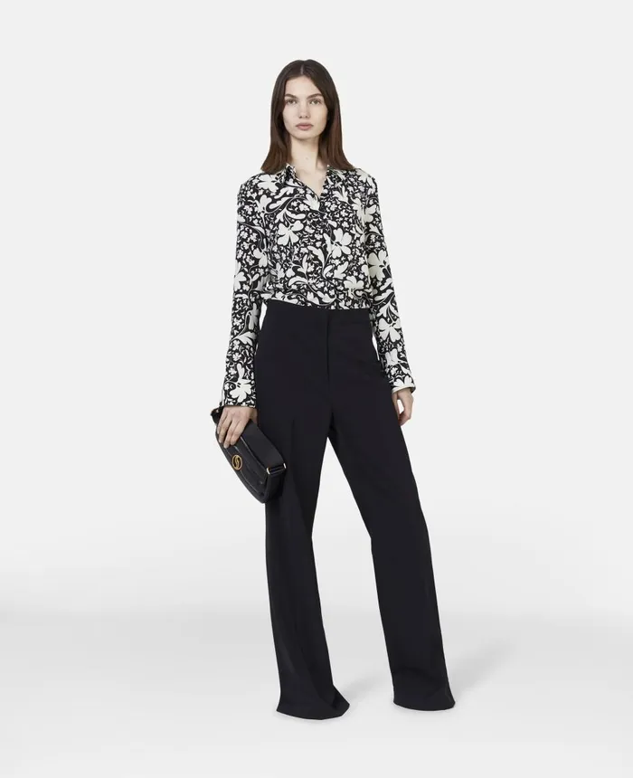 Stella McCartney Stella Iconics Flared Tailored Trousers Black Women Trousers And Shorts Stella McCartney Stella Iconics Flared Tailored Trousers Black Women Trousers And Shorts
