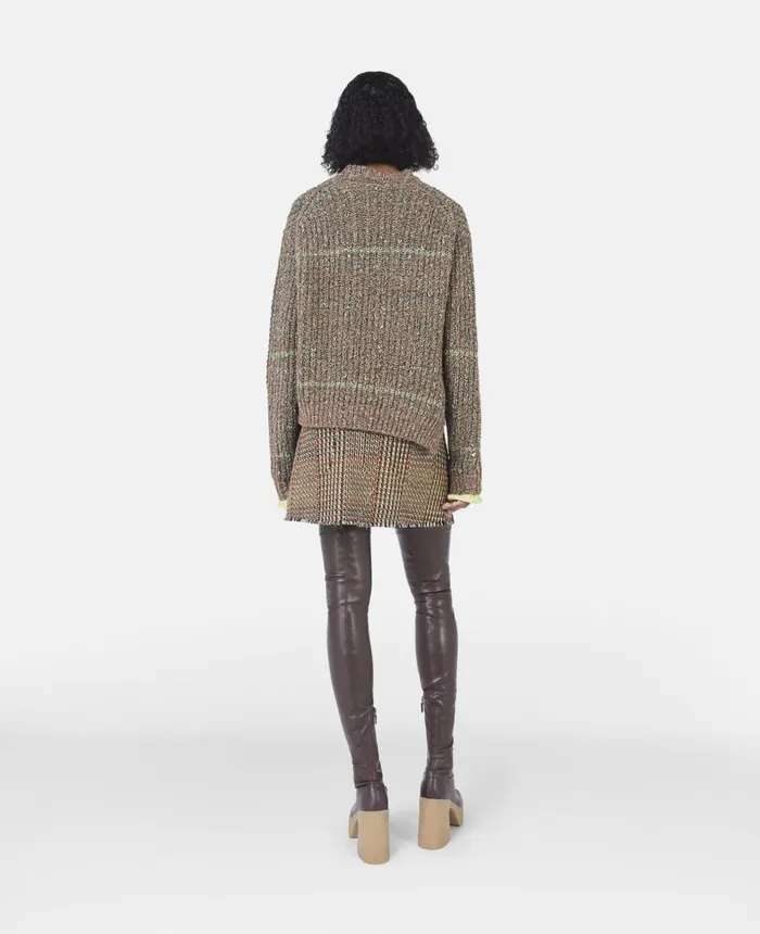 Stella McCartney Tweed Knit Jumper Brown Women Knitwear