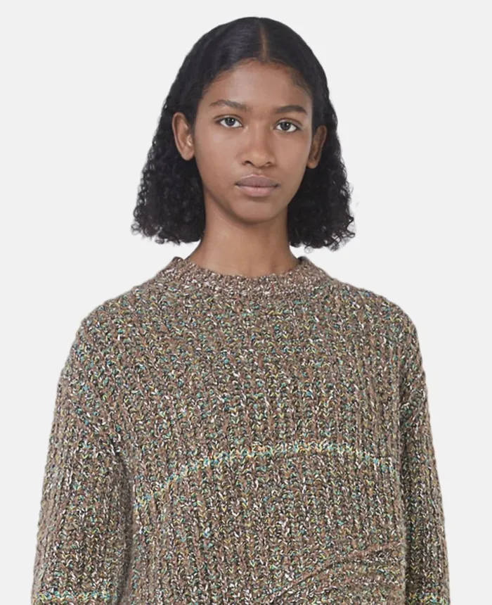Stella McCartney Tweed Knit Jumper Brown Women Knitwear