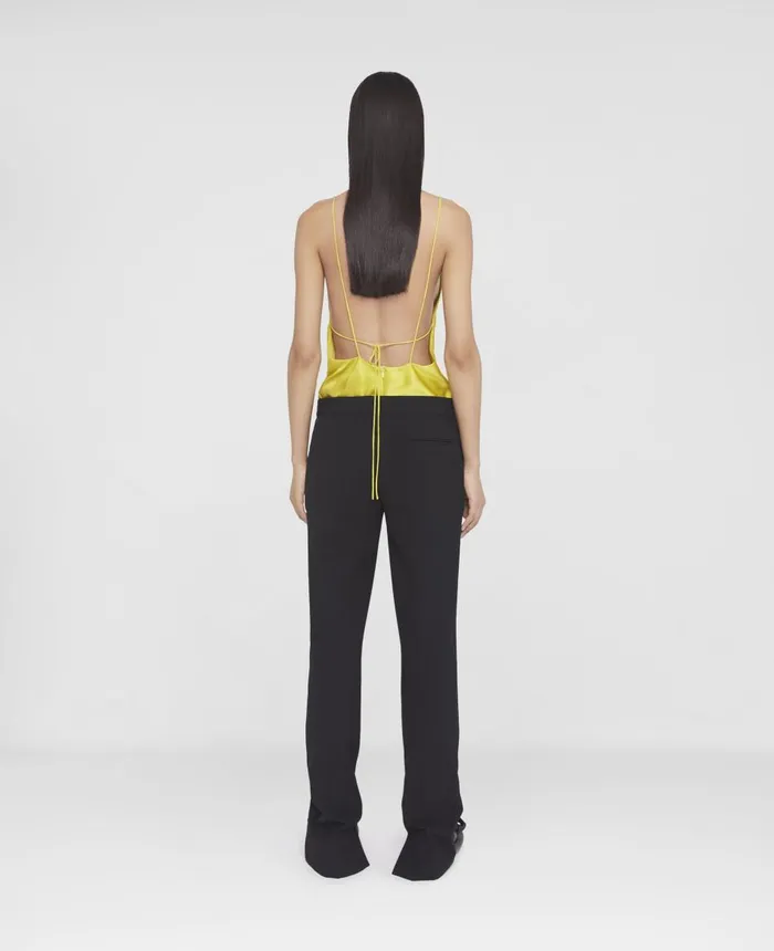 Stella McCartney V Mesh Double Satin Cami Top Lime Green Women Shirts And Tops Stella McCartney V Mesh Double Satin Cami Top Lime Green Women Shirts And Tops
