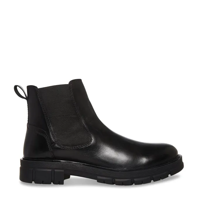 Steve Madden Adonis Black Leather Mens Boots