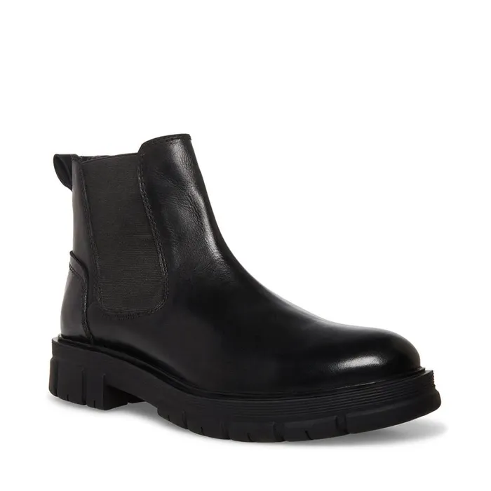 Steve Madden Adonis Black Leather Mens Boots