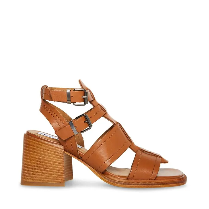 Steve Madden Angelene Tan Leather Womens Sandals
