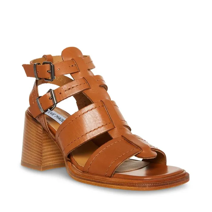 Steve Madden Angelene Tan Leather Womens Sandals
