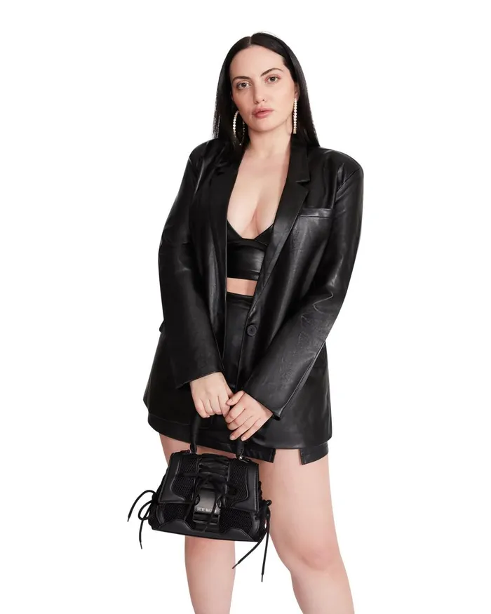 Steve Madden Audrey Blazer Black Womens Jackets and Coats