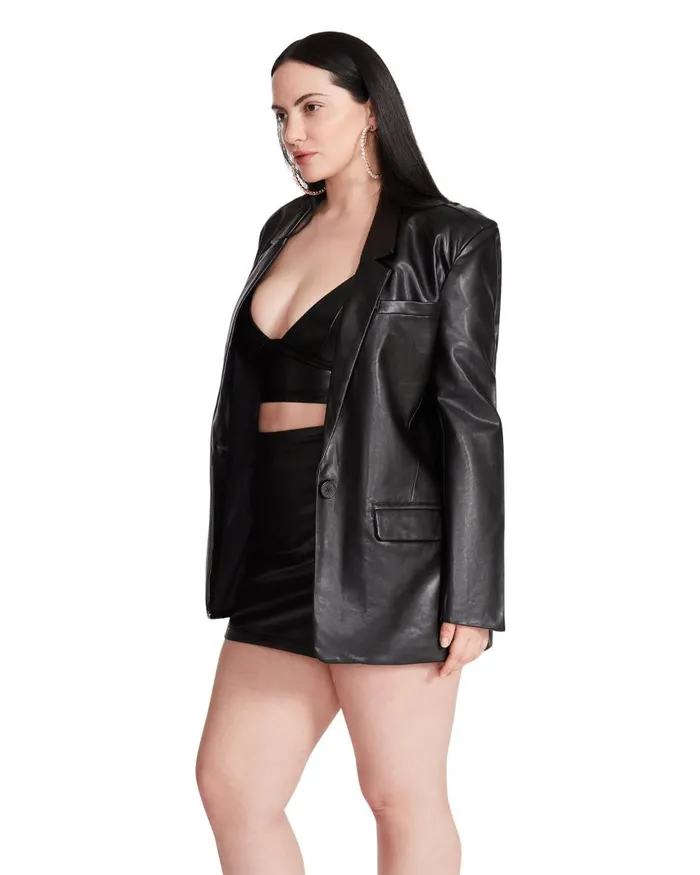 Steve Madden Audrey Blazer Black Womens Jackets and Coats