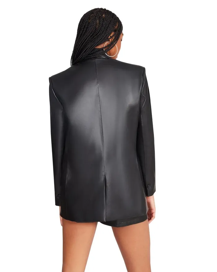 Steve Madden Audrey Blazer Black Womens Jackets and Coats