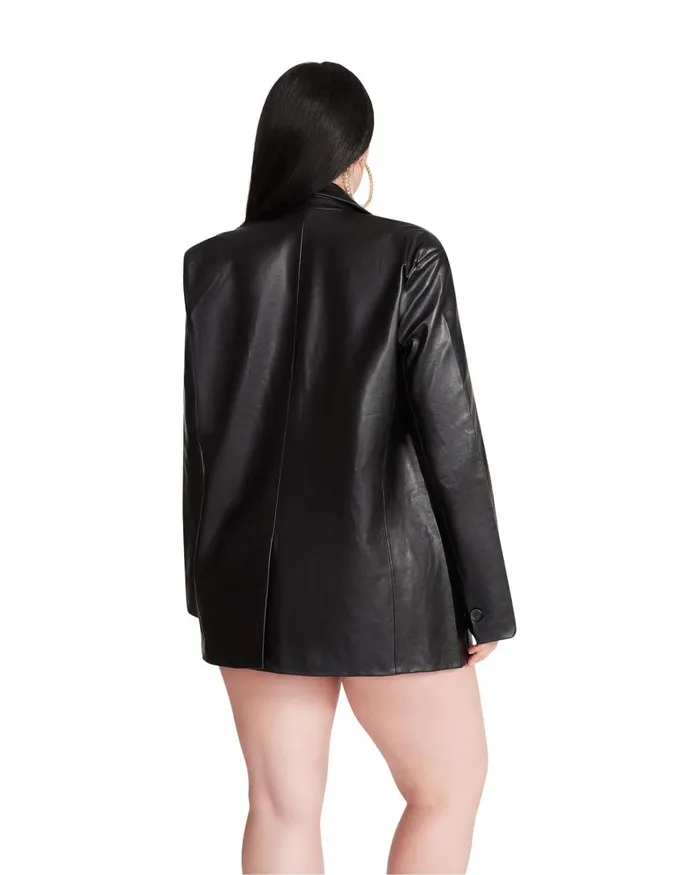 Steve Madden Audrey Blazer Black Womens Jackets and Coats