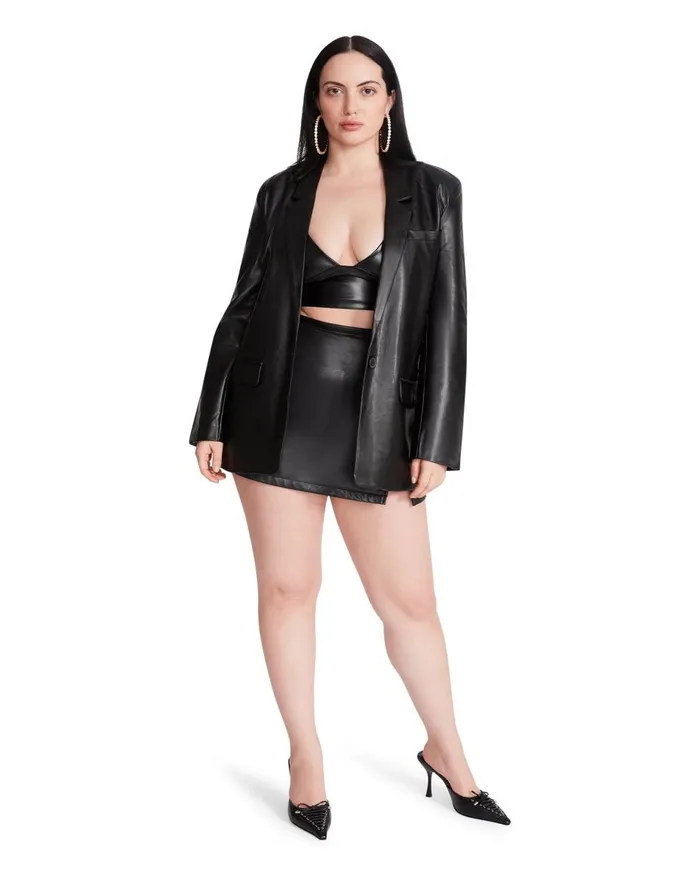 Steve Madden Audrey Blazer Black Womens Jackets and Coats