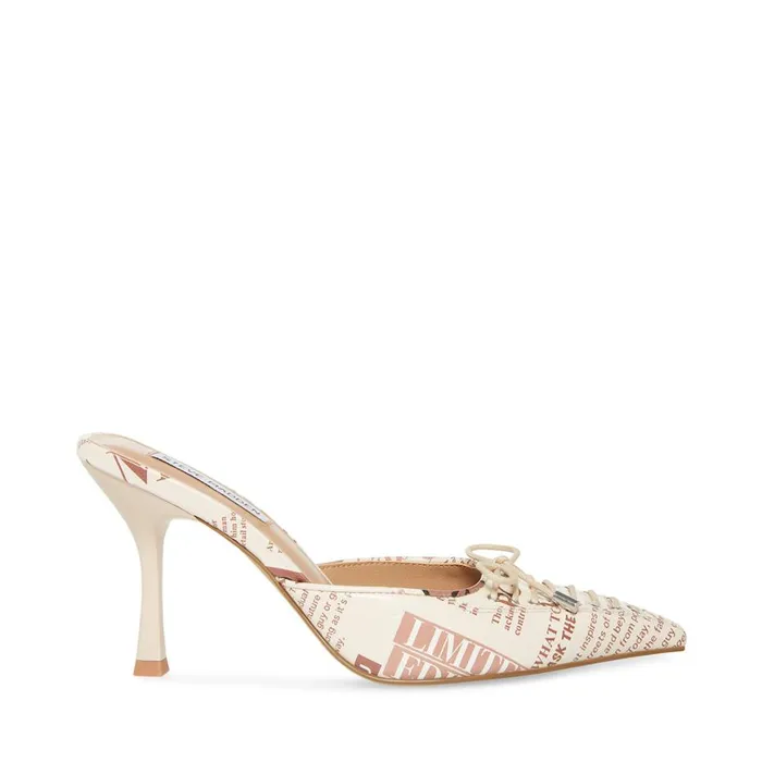 Steve Madden Brianne Newspaper Print Womens Heels