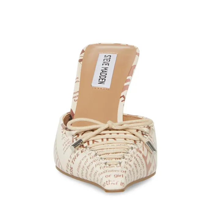 Steve Madden Brianne Newspaper Print Womens Heels