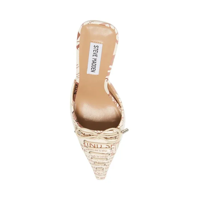 Steve Madden Brianne Newspaper Print Womens Heels
