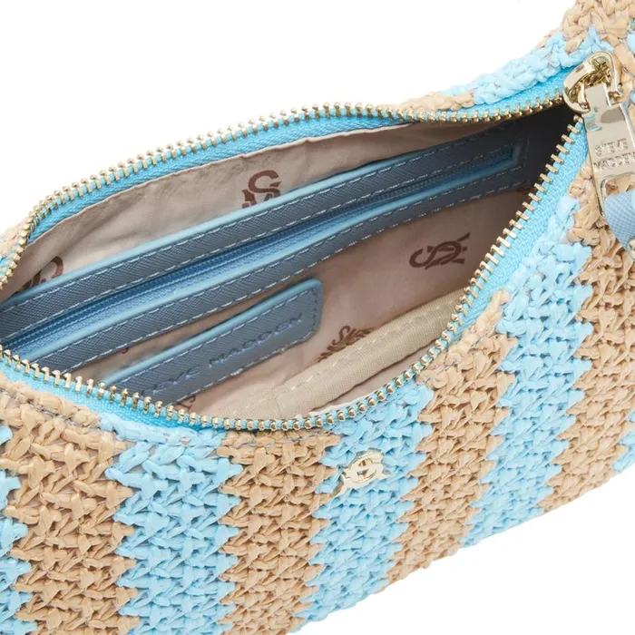 Steve Madden Bvital Raffia Blue Multi Womens Crossbody Bags