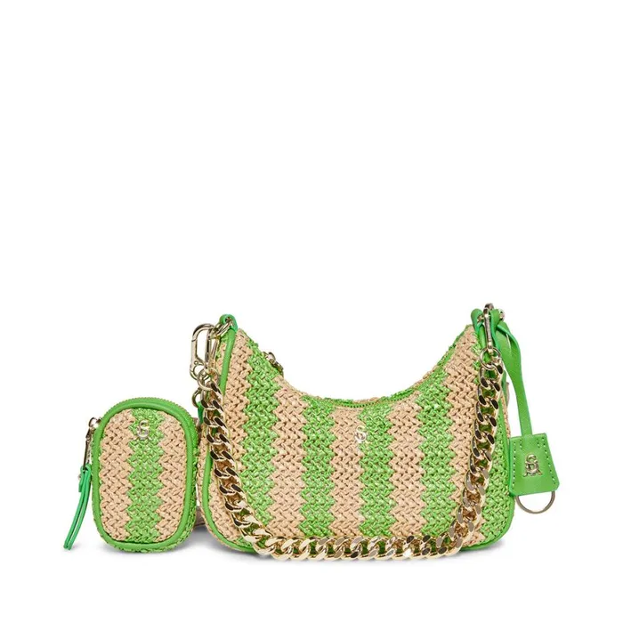 Steve Madden Bvital Raffia Green Womens Crossbody Bags