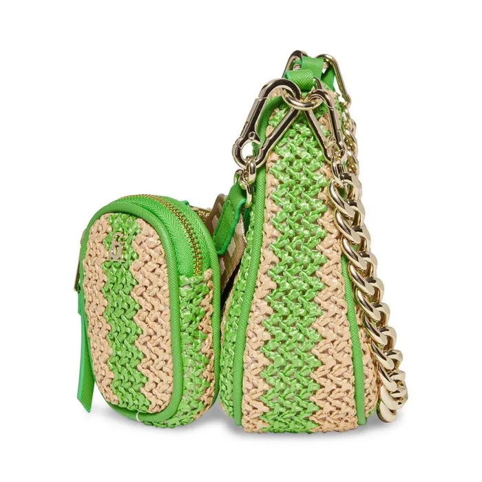Steve Madden Bvital Raffia Green Womens Crossbody Bags