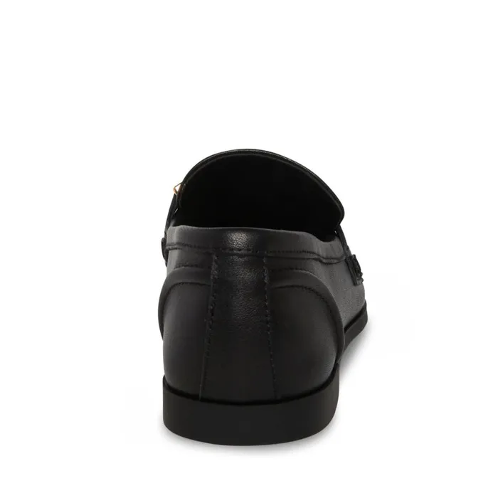Steve Madden Carrine Black Leather Womens Loafers and Flats