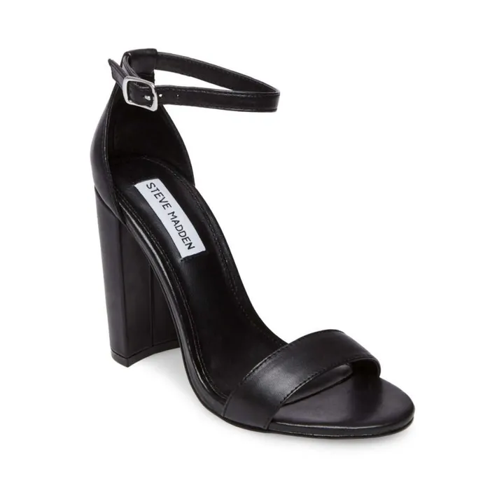Steve Madden Carrson Black Leather Womens Heels