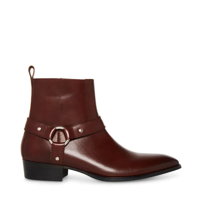 Steve Madden Dash Brown Leather Mens Boots