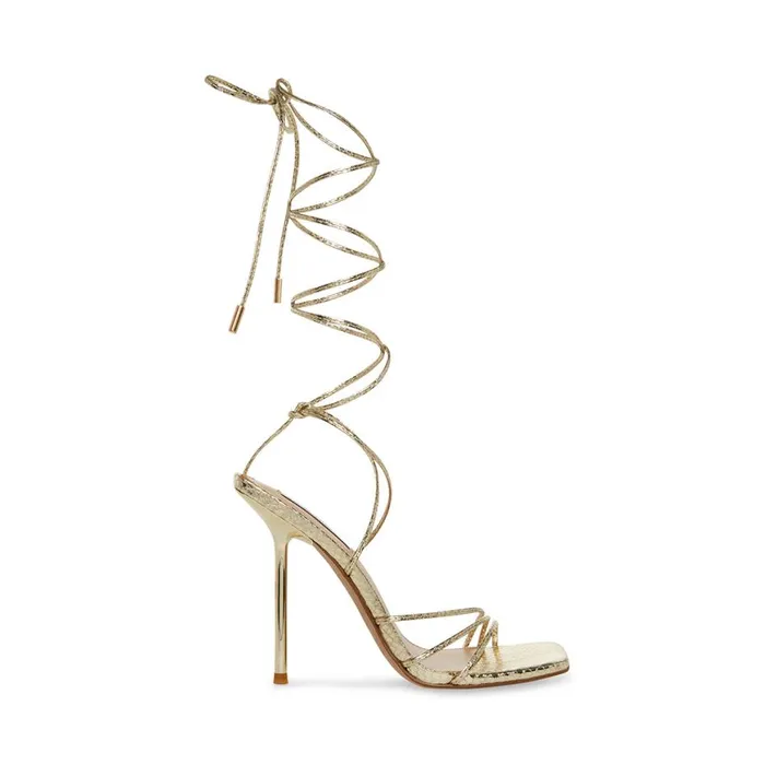 Steve Madden Evita Gold Snake Womens Heels