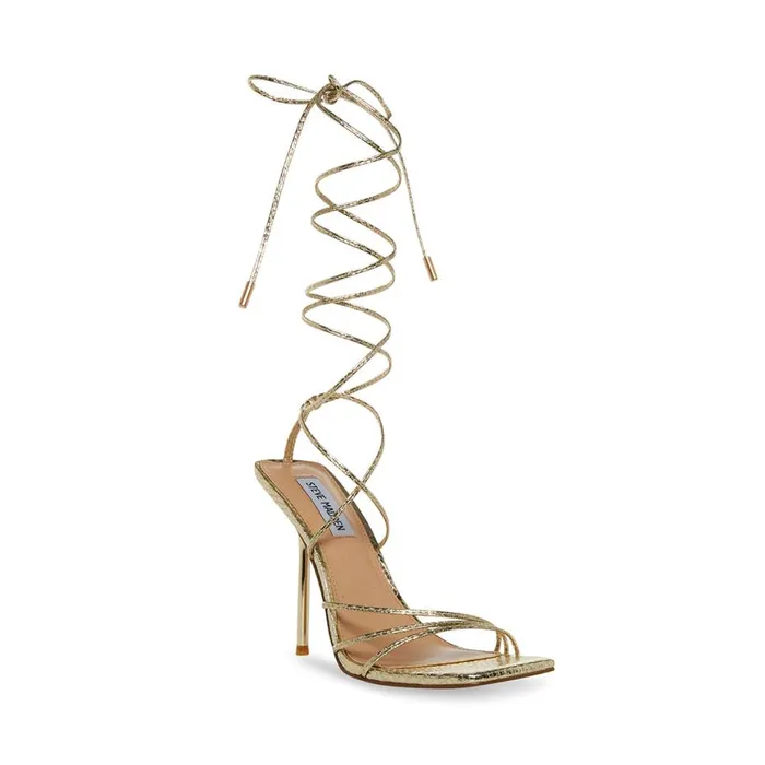 Steve Madden Evita Gold Snake Womens Heels