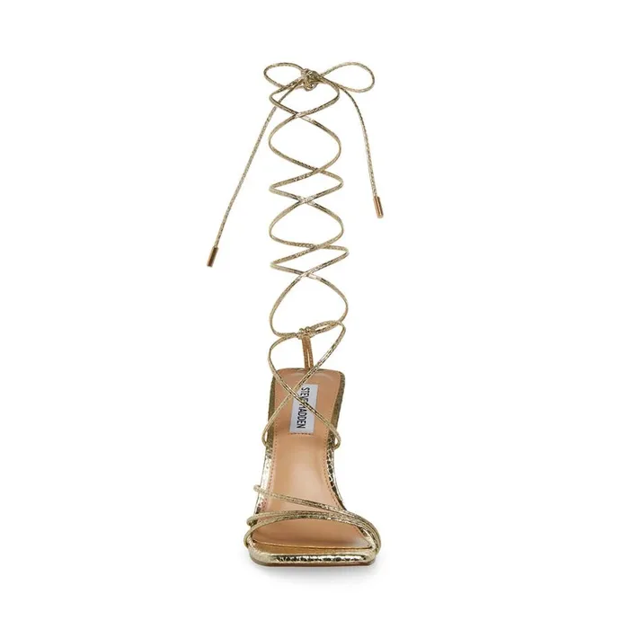 Steve Madden Evita Gold Snake Womens Heels