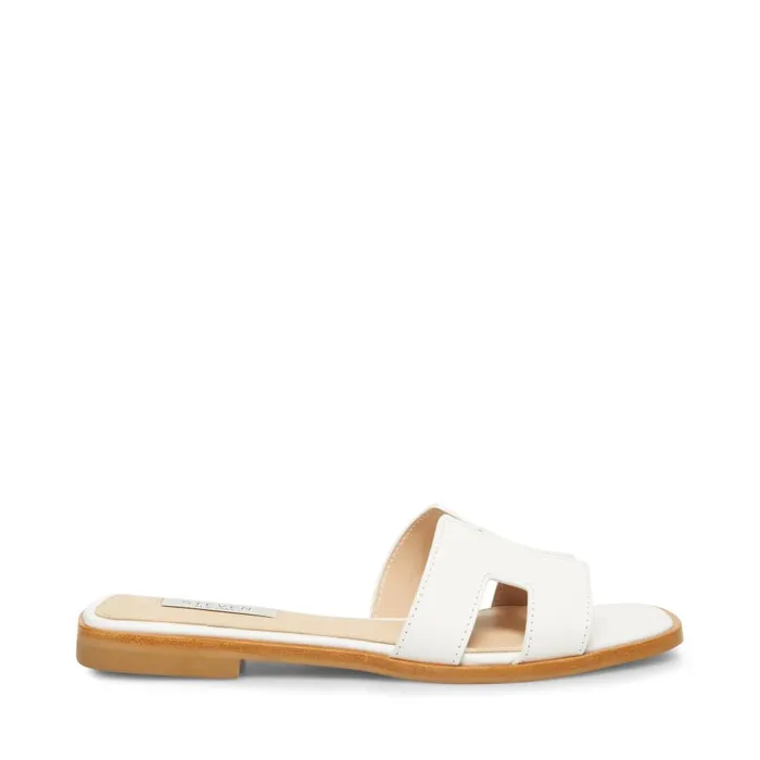 Steve Madden Hadyn White Leather Womens Sandals