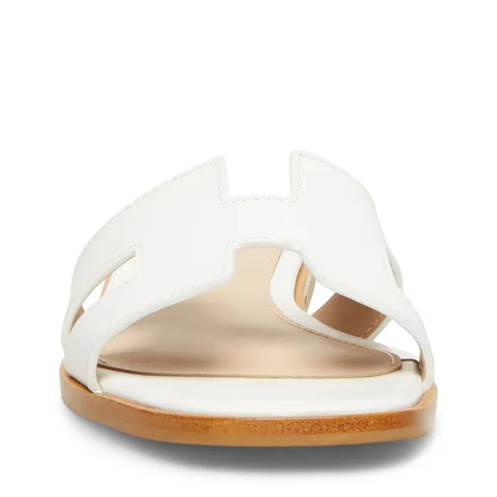 Steve Madden Hadyn White Leather Womens Sandals