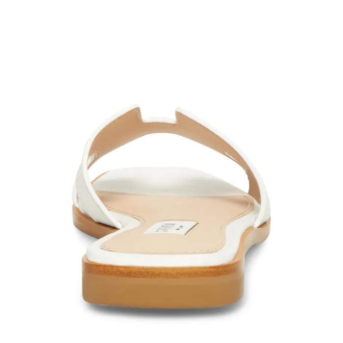 Steve Madden Hadyn White Leather Womens Sandals
