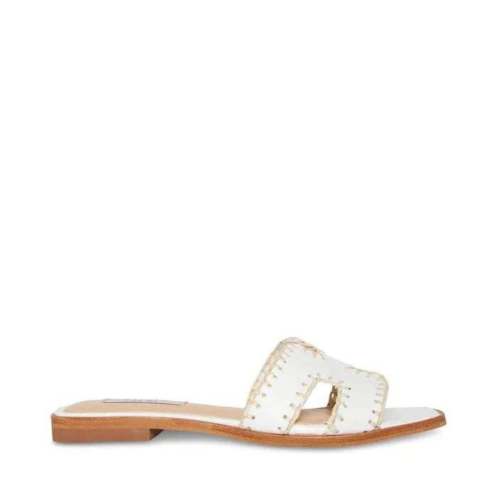 Steve Madden Hadyn Woven White Leather Womens Sandals Steve Madden Hadyn Woven White Leather Womens Sandals