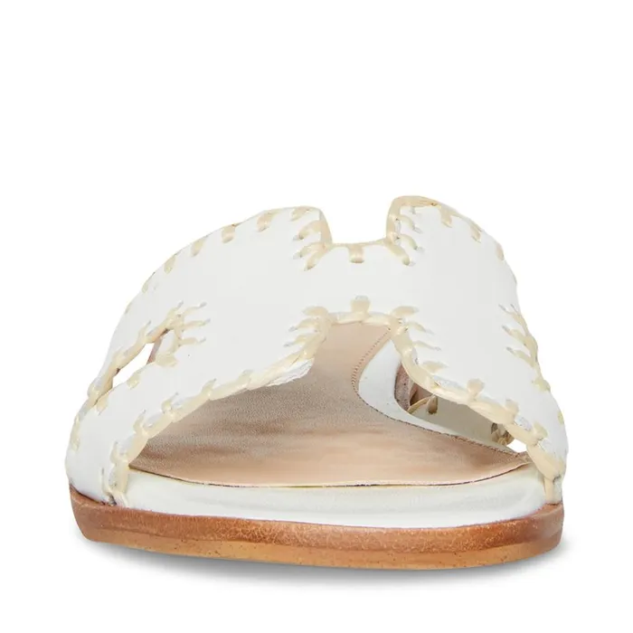 Steve Madden Hadyn Woven White Leather Womens Sandals Steve Madden Hadyn Woven White Leather Womens Sandals