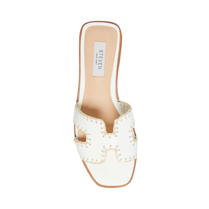 Steve Madden Hadyn Woven White Leather Womens Sandals Steve Madden Hadyn Woven White Leather Womens Sandals