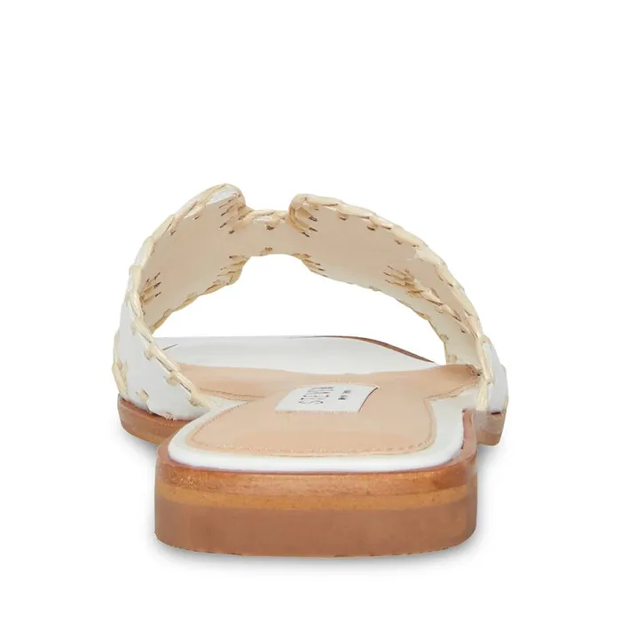 Steve Madden Hadyn Woven White Leather Womens Sandals Steve Madden Hadyn Woven White Leather Womens Sandals