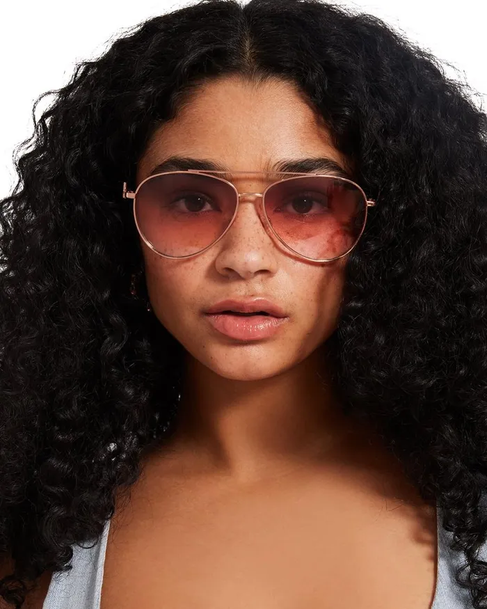 Steve Madden Harlee Sunglasses Rose Gold Womens Sunglasses