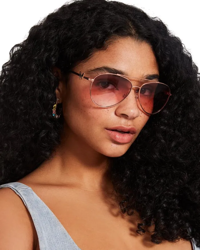 Steve Madden Harlee Sunglasses Rose Gold Womens Sunglasses