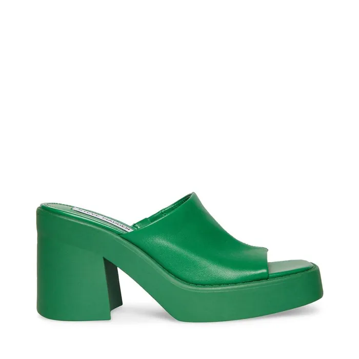 Steve Madden Kane Green Leather Womens Heels
