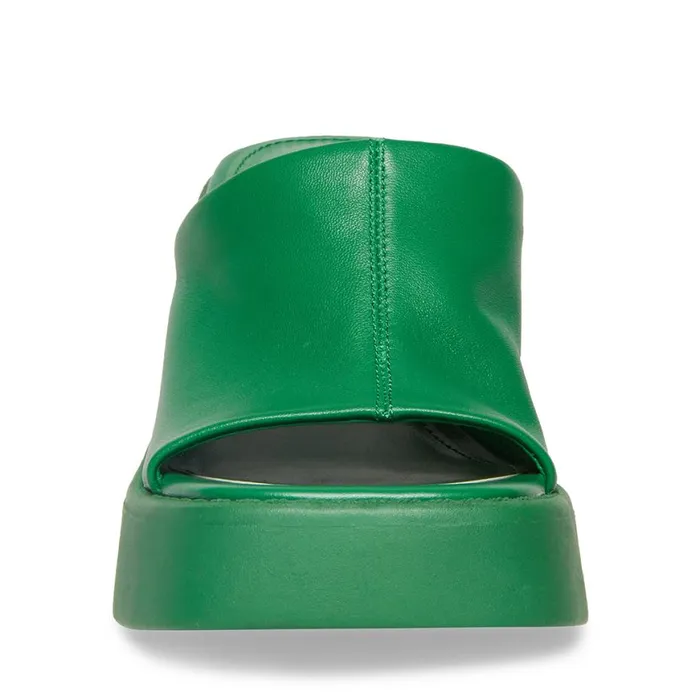 Steve Madden Kane Green Leather Womens Heels