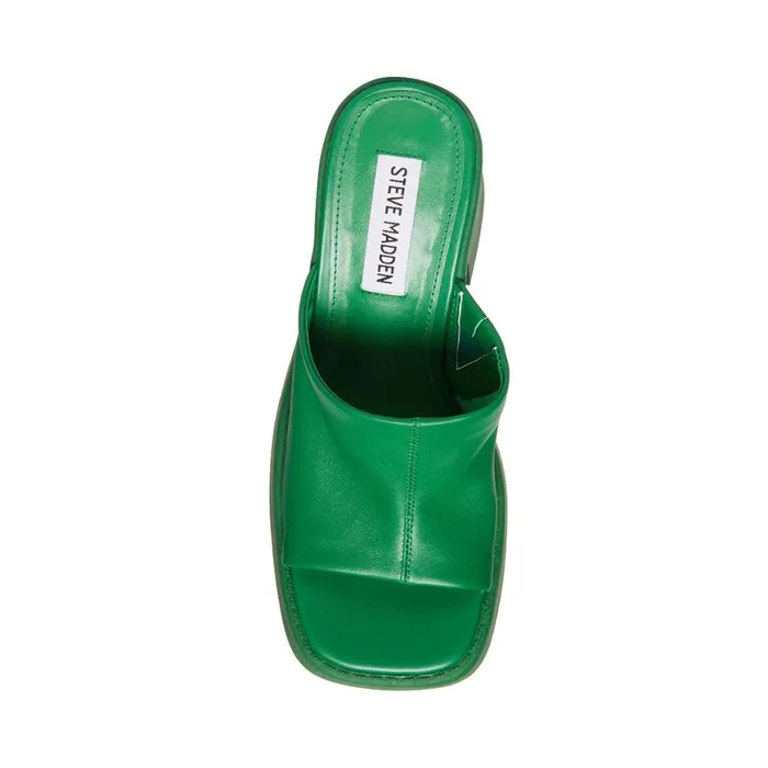 Steve Madden Kane Green Leather Womens Heels