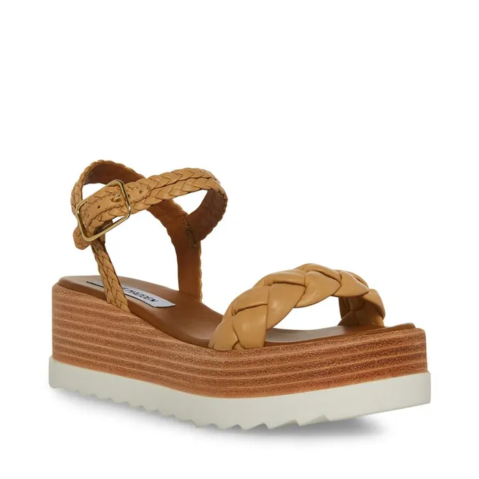 Steve Madden Larsen Tan Leather Womens Sandals