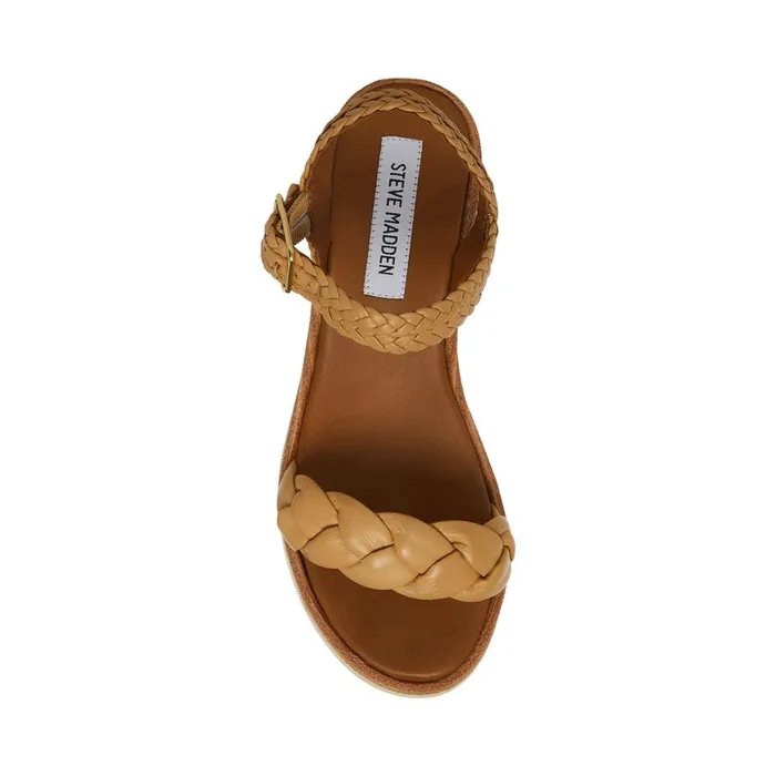 Steve Madden Larsen Tan Leather Womens Sandals