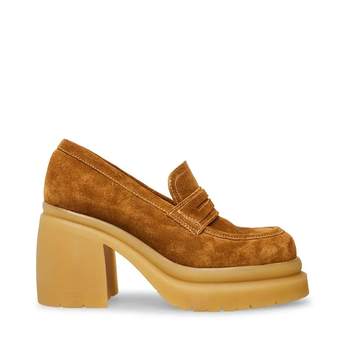 Steve Madden Louise Chestnut Suede Womens Heels