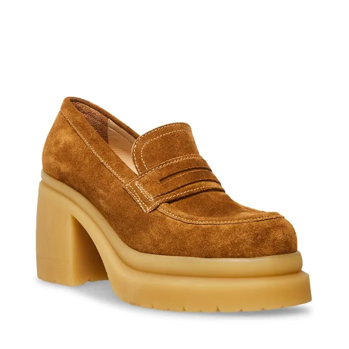 Steve Madden Louise Chestnut Suede Womens Heels