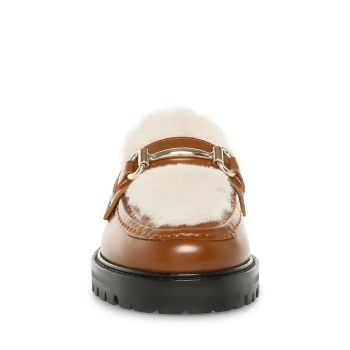 Steve Madden Marianna Cognac Leather Womens Loafers and Flats