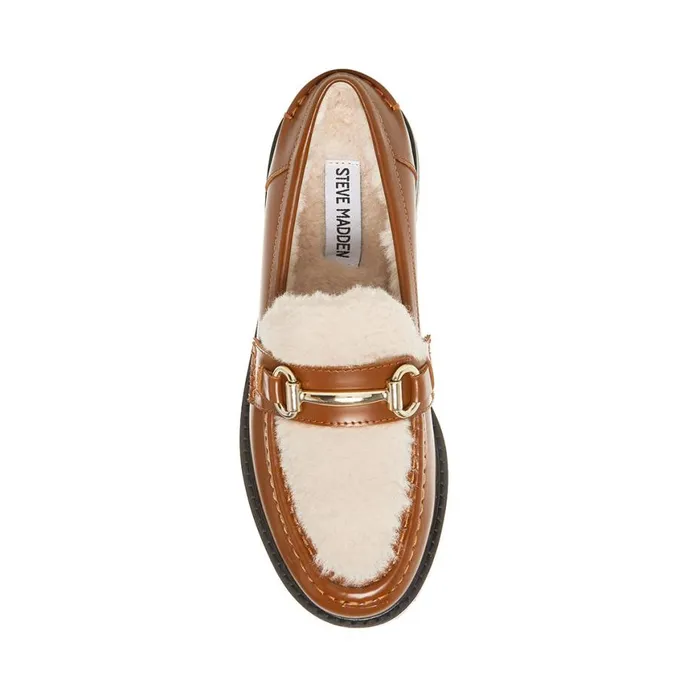 Steve Madden Marianna Cognac Leather Womens Loafers and Flats