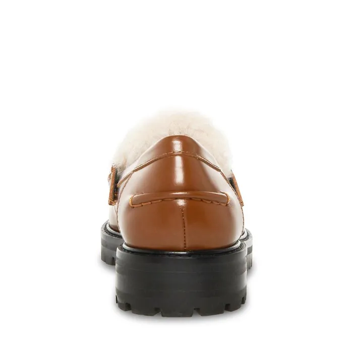 Steve Madden Marianna Cognac Leather Womens Loafers and Flats