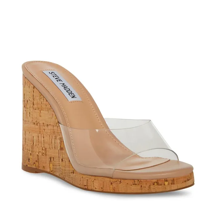 Steve Madden Marvelous Clear Womens Sandals