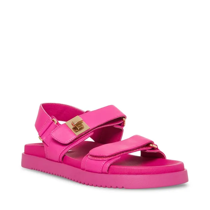 Steve Madden Mona Pink Leather Womens Sandals